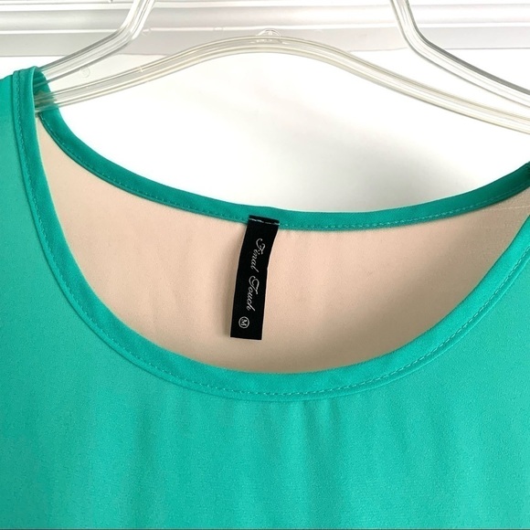 Final Touch Teal Green Short Sleeve Round Neck Lightweight Blouse Women Medium - Picture 7 of 8